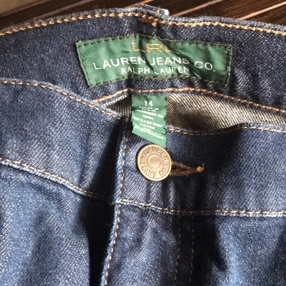 🚨B2G1 New LAUREN RALPH LAUREN Blue Tan Thread Denim Slim Fit Straight Leg Jeans - Picture 3 of 4